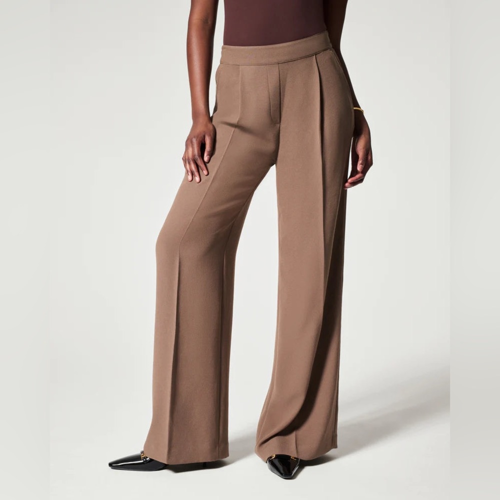 NWT Spanx Women’s Carefree Crepe Pleated Trouser in Cedar size XS